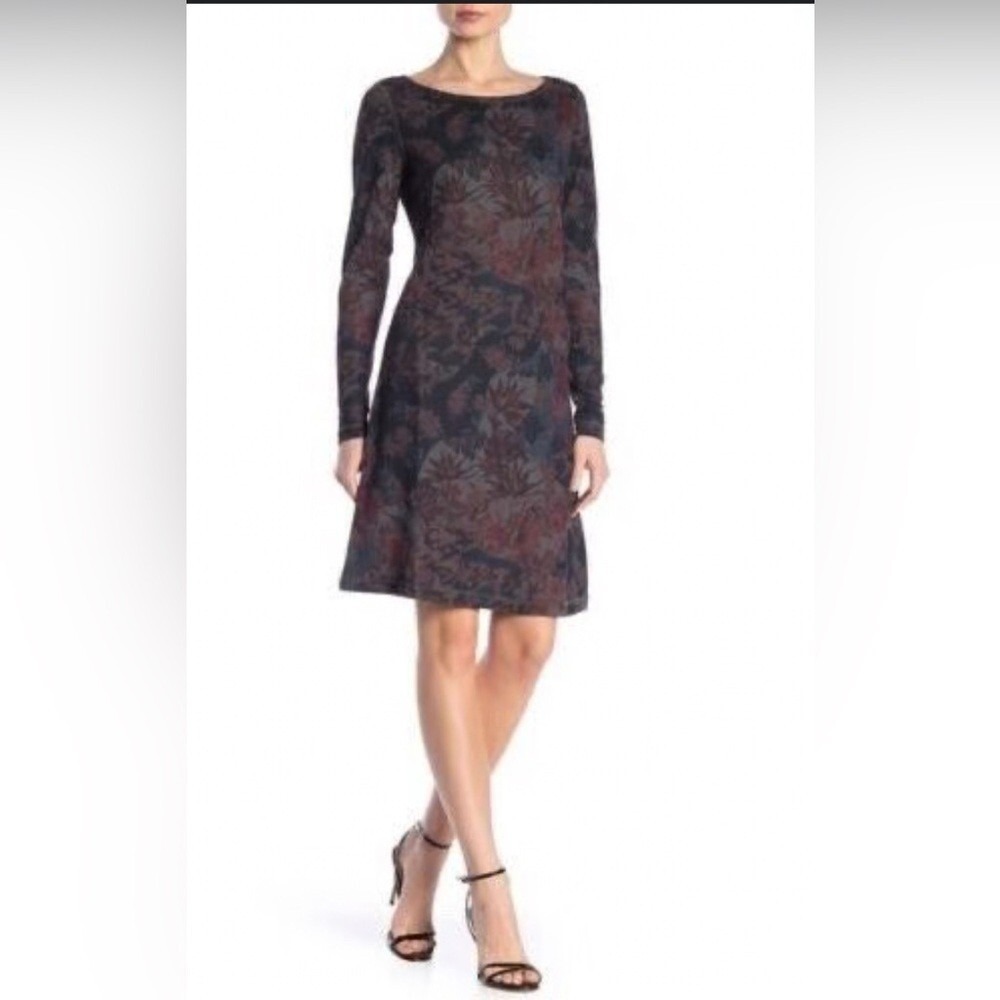 Premise Dresses Womens Large Floral Print Long Sleeve Knit Sheath Dress PD803002